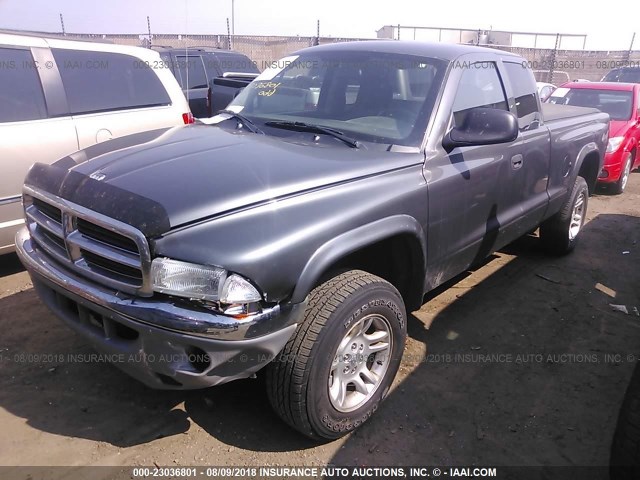 1D7HG42N54S577282 - 2004 DODGE DAKOTA SLT GRAY photo 2