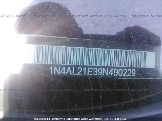 1N4AL21E39N490229 - 2009 NISSAN ALTIMA 2.5/2.5S WHITE photo 9