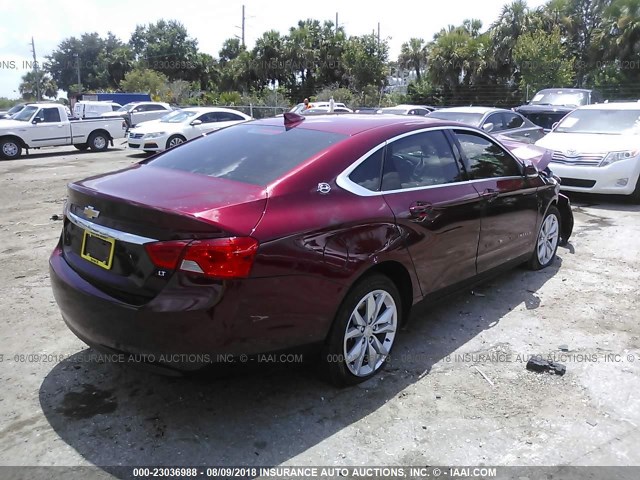 2G1105SA1H9124909 - 2017 CHEVROLET IMPALA LT MAROON photo 4