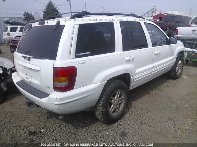 1J4GW68N4XC636231 - 1999 JEEP GRAND CHEROKEE LIMITED WHITE photo 4