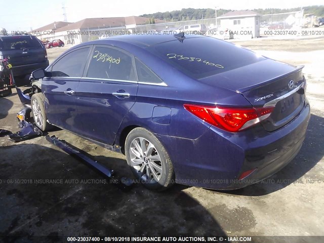 5NPEC4AC9EH914349 - 2014 HYUNDAI SONATA SE/LIMITED BLACK photo 3