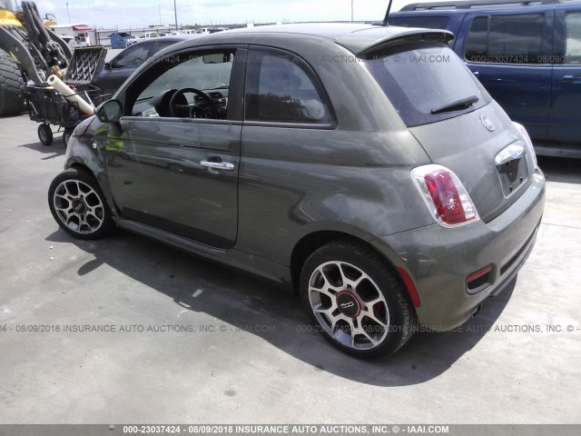 3C3CFFBR6CT275667 - 2012 FIAT 500 SPORT GREEN photo 3