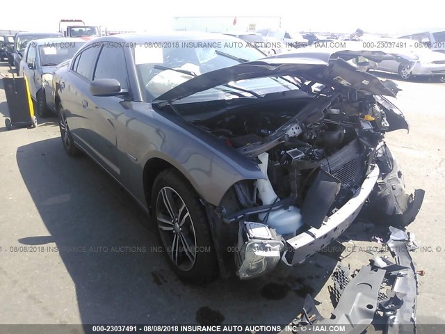 2C3CDXDT2EH364782 - 2014 DODGE CHARGER R/T GRAY photo 1