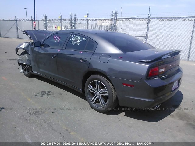 2C3CDXDT2EH364782 - 2014 DODGE CHARGER R/T GRAY photo 3