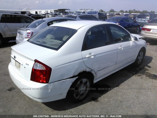 KNAFE121455148344 - 2005 KIA NEW SPECTRA LX/EX WHITE photo 4