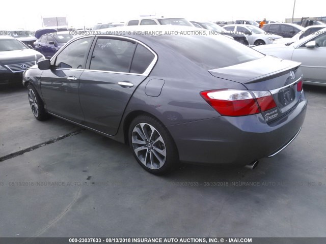 1HGCR2F59FA118294 - 2015 HONDA ACCORD SPORT GRAY photo 3