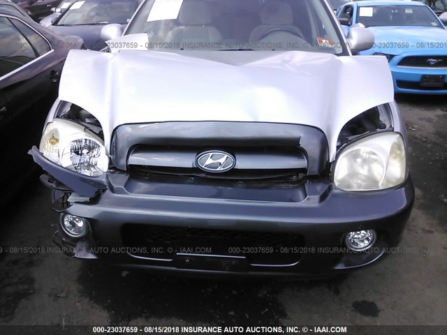 KM8SC73D15U984570 - 2005 HYUNDAI SANTA FE GLS/LX SILVER photo 6