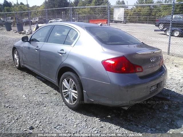 JN1CV6AR6DM754455 - 2013 INFINITI G37 GRAY photo 3