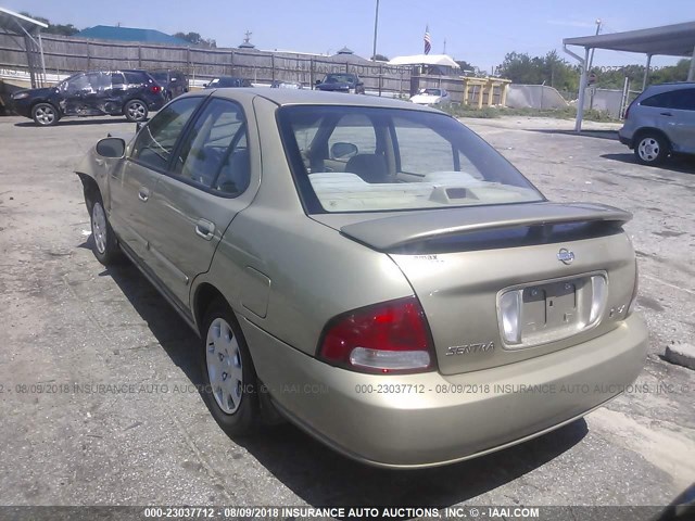 3N1CB51D02L669318 - 2002 NISSAN SENTRA XE/GXE TAN photo 3