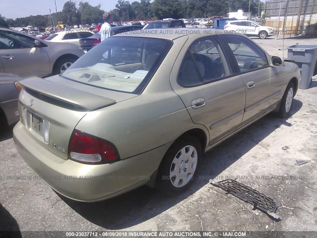 3N1CB51D02L669318 - 2002 NISSAN SENTRA XE/GXE TAN photo 4