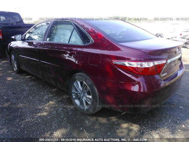 4T1BF1FK9GU526504 - 2016 TOYOTA CAMRY LE/XLE/SE/XSE RED photo 3