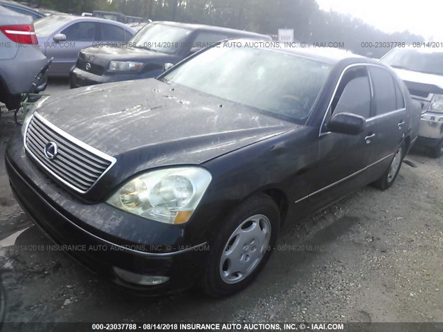 JTHBN30F110028857 - 2001 LEXUS LS 430 BLACK photo 2