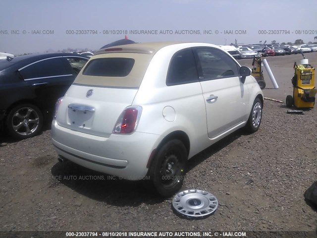 3C3CFFDR1FT707258 - 2015 FIAT 500 POP WHITE photo 4