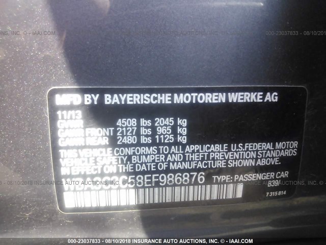 WBA3C3C58EF986876 - 2014 BMW 320 I/XDRIVE GRAY photo 9