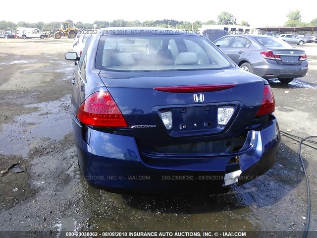 1HGCM56177A072933 - 2007 HONDA ACCORD VALUE BLUE photo 6