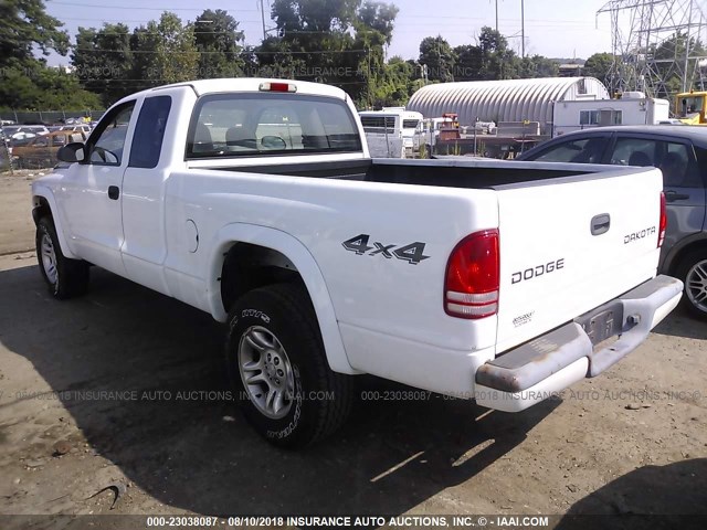 1D7HG32N03S289128 - 2003 DODGE DAKOTA SPORT WHITE photo 3