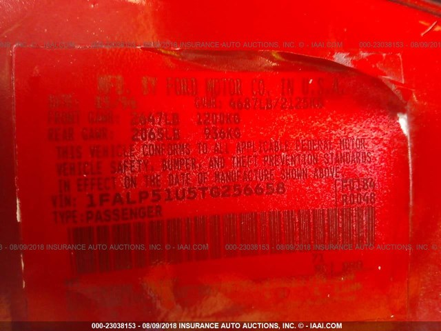 1FALP51U5TG256658 - 1996 FORD TAURUS G RED photo 9