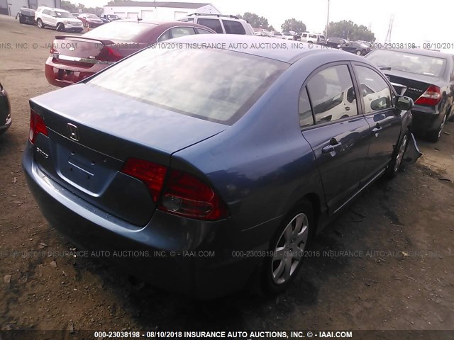 1HGFA15507L088009 - 2007 HONDA CIVIC LX BLUE photo 4