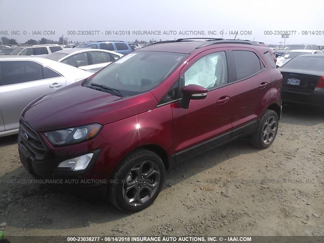 MAJ6P1CL4JC190795 - 2018 FORD ECOSPORT SES RED photo 2