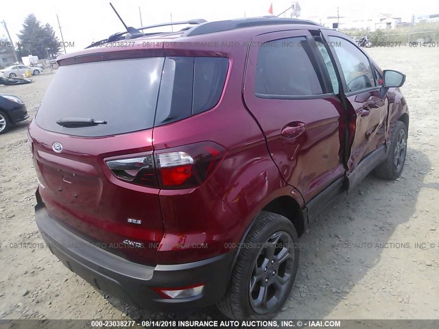 MAJ6P1CL4JC190795 - 2018 FORD ECOSPORT SES RED photo 4