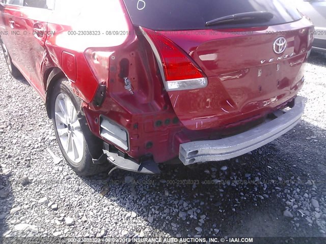 4T3BA3BB4BU024208 - 2011 TOYOTA VENZA RED photo 6