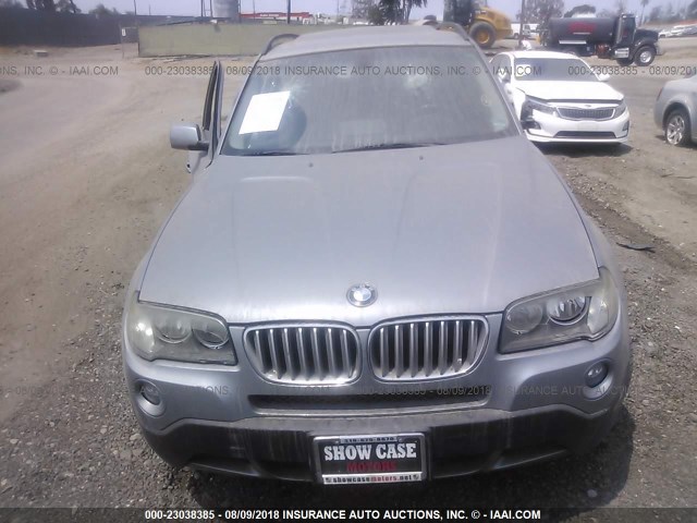 WBXPC93497WF05833 - 2007 BMW X3 3.0SI GRAY photo 6