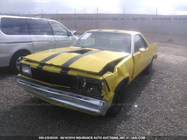 1W80HAD430510 - 1980 CHEVROLET EL CAMINO YELLOW photo 2