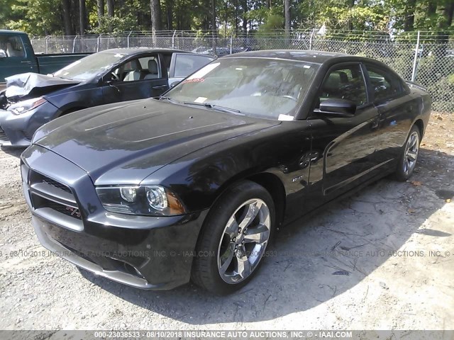 2B3CL5CT2BH535418 - 2011 DODGE CHARGER R/T BLACK photo 2
