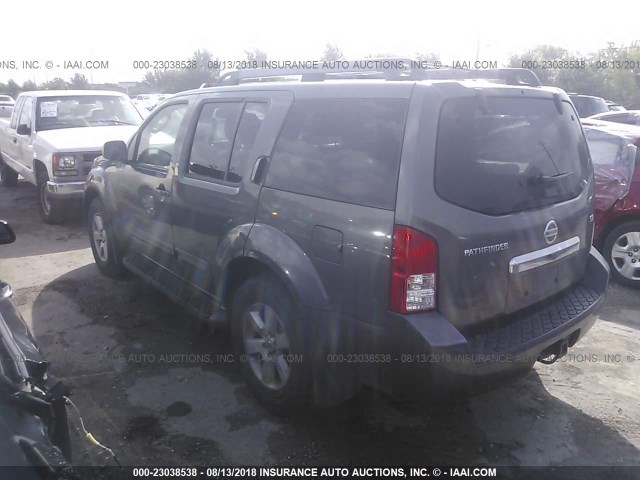 5N1AR18U18C619803 - 2008 NISSAN PATHFINDER S/LE/SE GRAY photo 3