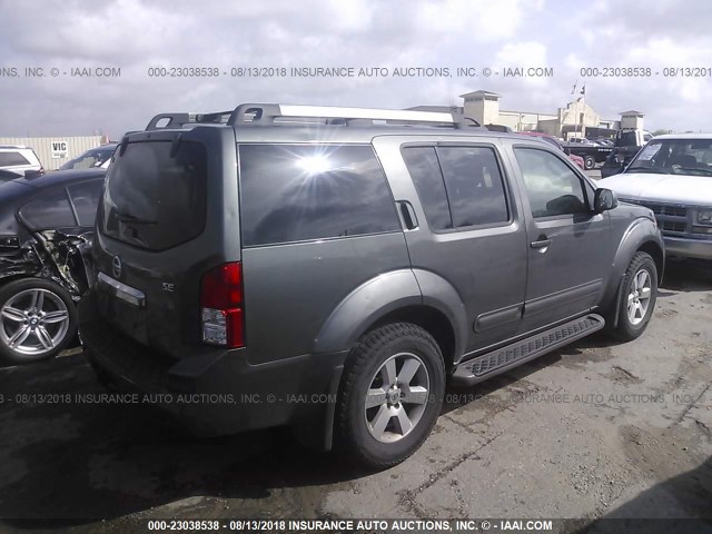 5N1AR18U18C619803 - 2008 NISSAN PATHFINDER S/LE/SE GRAY photo 4