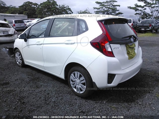 JHMGK5H52GS000102 - 2016 HONDA FIT LX WHITE photo 3