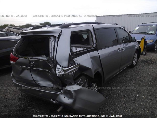 5TDYK3DC9BS035672 - 2011 TOYOTA SIENNA XLE/LIMITED SILVER photo 4