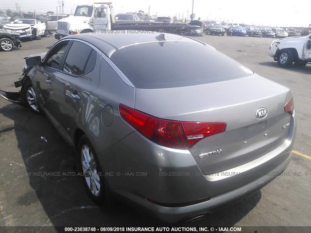 5XXGN4A73DG201480 - 2013 KIA OPTIMA EX SILVER photo 3