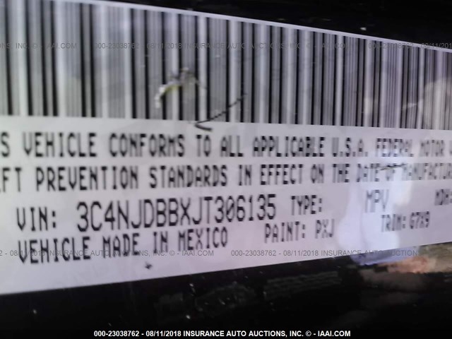 3C4NJDBBXJT306135 - 2018 JEEP COMPASS LATITUDE 黑色 照片 9