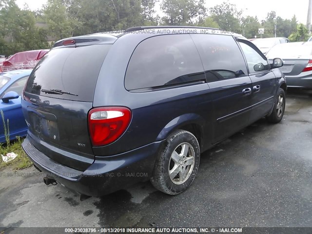 2D4GP44LX7R254758 - 2007 DODGE GRAND CARAVAN SXT BLUE photo 4