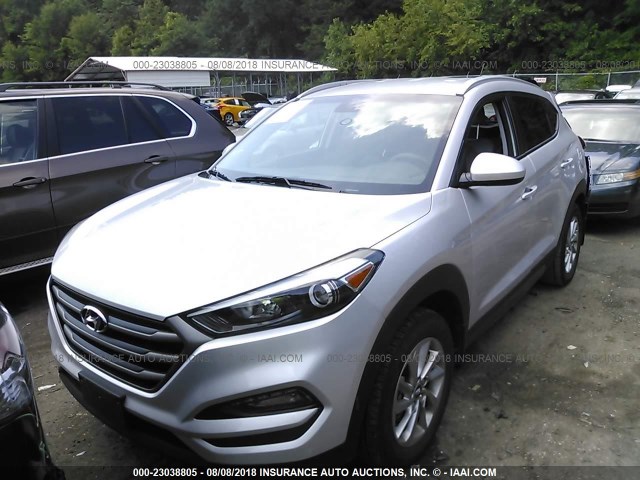 KM8J3CA48GU219012 - 2016 HYUNDAI TUCSON LIMITED/SPORT AND ECO/SE SILVER photo 2