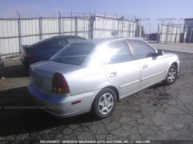 KMHCG45CX4U502995 - 2004 HYUNDAI ACCENT SILVER photo 4