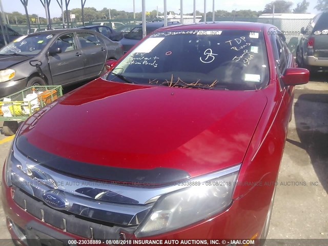 3FAHP0DC7AR247459 - 2010 FORD FUSION SPORT RED photo 6