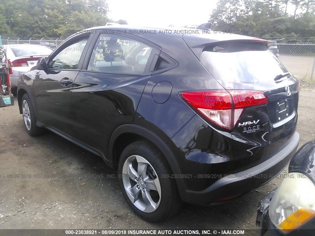 3CZRU6H37HG710074 - 2017 HONDA HR-V LX BLACK photo 3