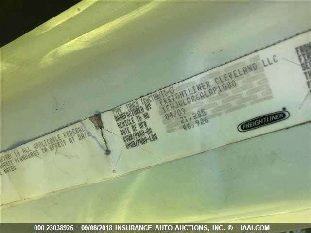 1FUJGLDR6ALAP1080 - 2010 FREIGHTLINER CASCADIA 125  WHITE photo 8