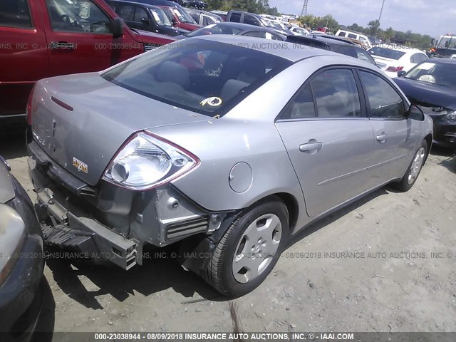 1G2ZF58B074168916 - 2007 PONTIAC G6 VALUE LEADER/BASE SILVER photo 4
