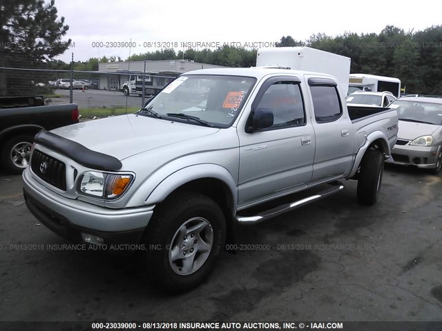 5TEHN72N73Z245324 - 2003 TOYOTA TACOMA DOUBLE CAB SILVER photo 2