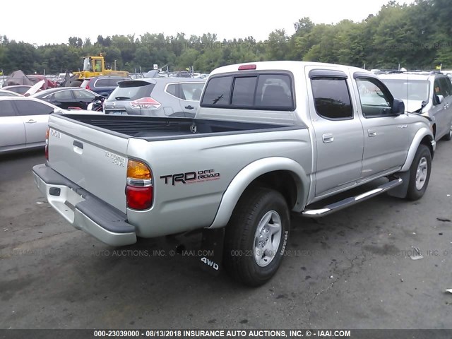 5TEHN72N73Z245324 - 2003 TOYOTA TACOMA DOUBLE CAB ვერცხლისფერი ფოტო 4