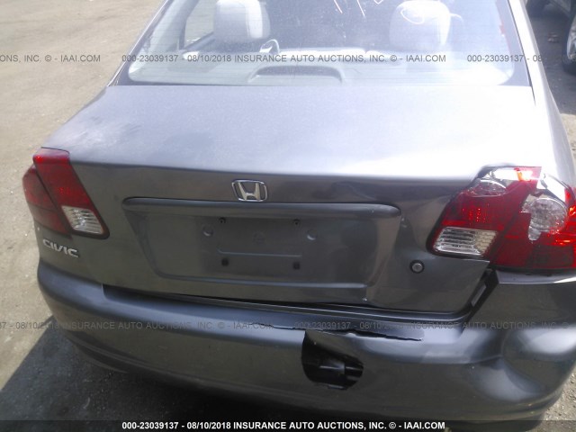 2HGES16375H565907 - 2005 HONDA CIVIC DX VP GRAY photo 6