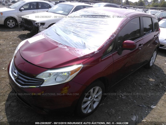 3N1CE2CP1EL411083 - 2014 NISSAN VERSA NOTE S/S PLUS/SV/SL RED photo 2