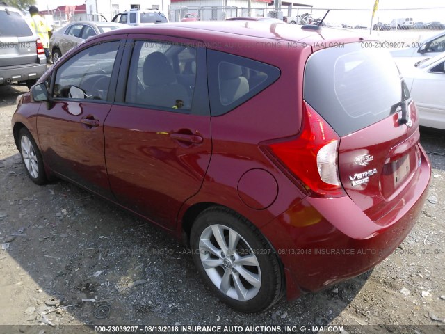 3N1CE2CP1EL411083 - 2014 NISSAN VERSA NOTE S/S PLUS/SV/SL RED photo 3