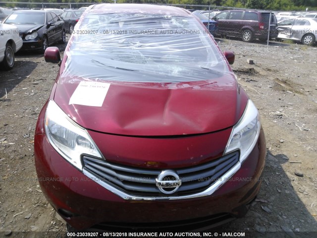 3N1CE2CP1EL411083 - 2014 NISSAN VERSA NOTE S/S PLUS/SV/SL RED photo 6