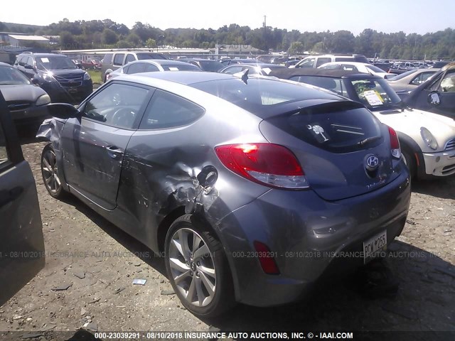 KMHTC6AD7GU262850 - 2016 HYUNDAI VELOSTER GRAY photo 3