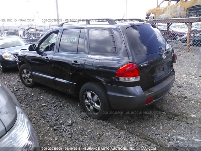 KM8SC73D65U893360 - 2005 HYUNDAI SANTA FE GLS/LX BLACK photo 3