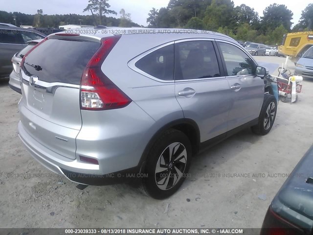 5J6RM3H90GL014547 - 2016 HONDA CR-V TOURING SILVER photo 4